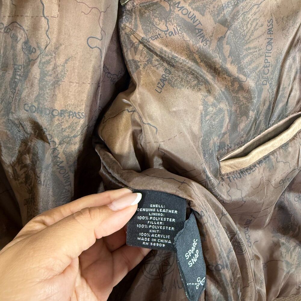 Vintage Roundtree & Yorke Leather Bomber Jacket Mens XL Brown Ranch Western Coat - Picture 12 of 16